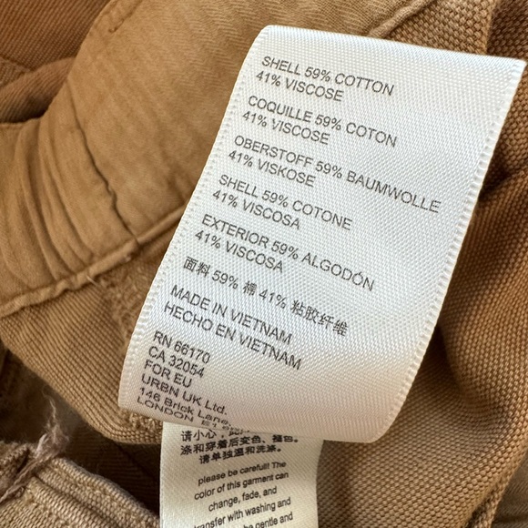 Free People Lights Down Straight Leg Roll Hem Casual Trouser in golden palm - Picture 5 of 5